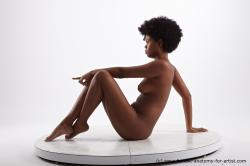 Nude Woman Black Sitting poses - ALL Slim medium black Sitting poses - simple Pinup